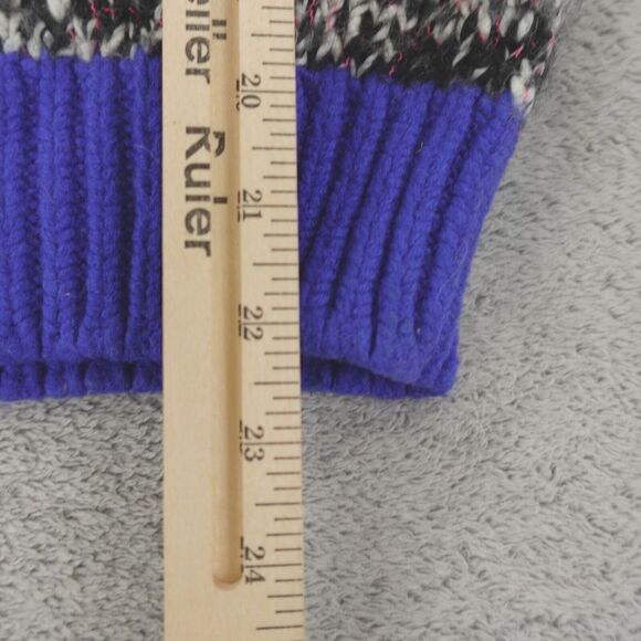 J Crew Sweater Womens Small Marled Knit Black White Color Block Wool Retro 80s - Picture 7 of 16